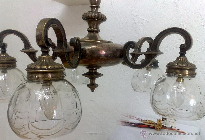 Antig&uuml;edades: LAMPARA DE TECHO ANTIGUA. - Foto 4