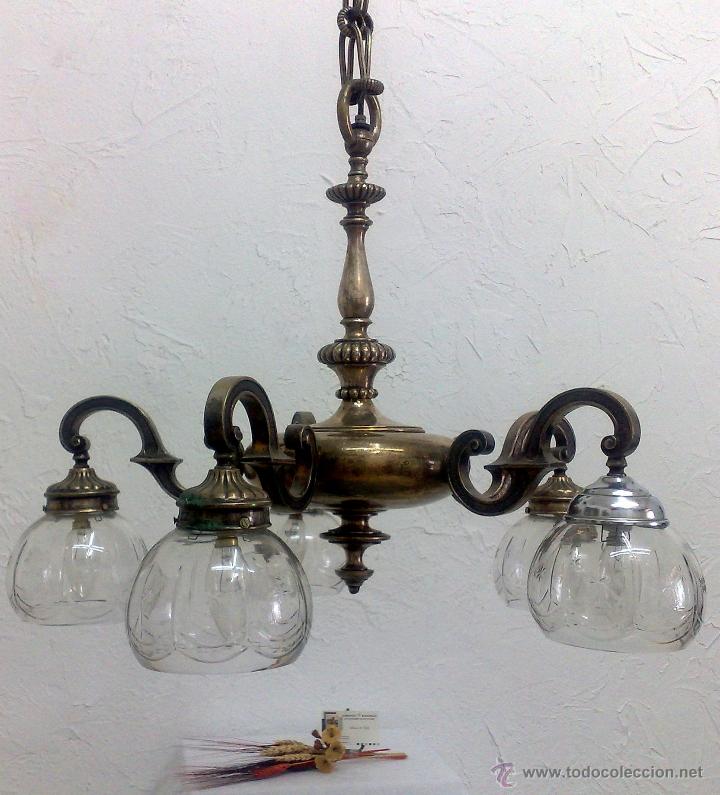 Antig&uuml;edades: LAMPARA DE TECHO ANTIGUA. - Foto 12