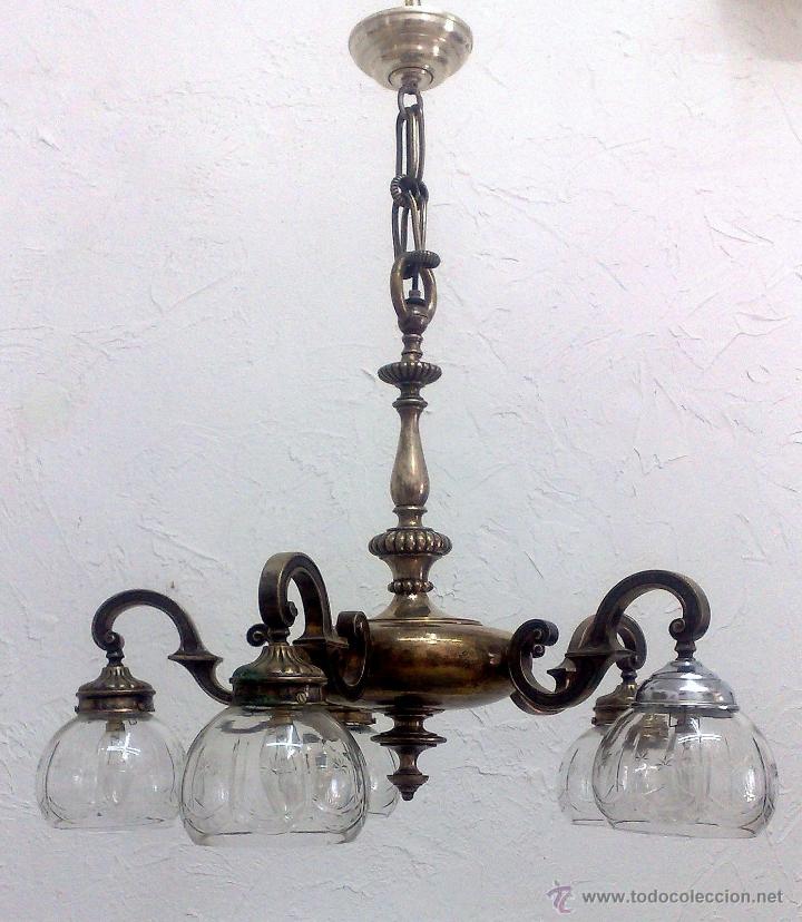 Antig&uuml;edades: LAMPARA DE TECHO ANTIGUA. - Foto 14