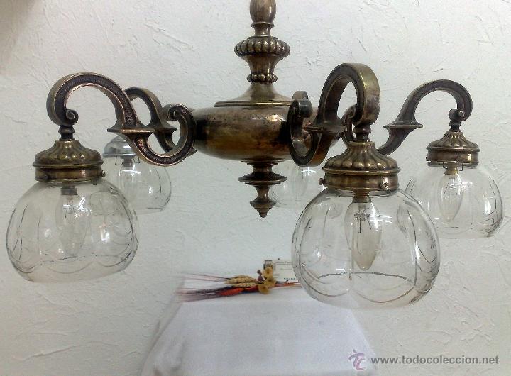 Antig&uuml;edades: LAMPARA DE TECHO ANTIGUA. - Foto 15