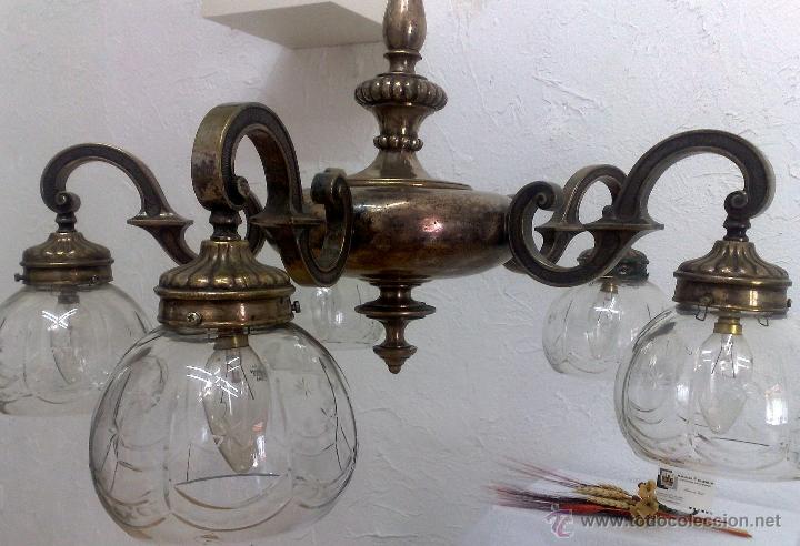Antig&uuml;edades: LAMPARA DE TECHO ANTIGUA. - Foto 18