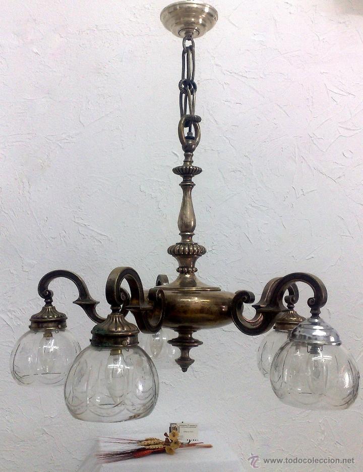 Antig&uuml;edades: LAMPARA DE TECHO ANTIGUA. - Foto 19