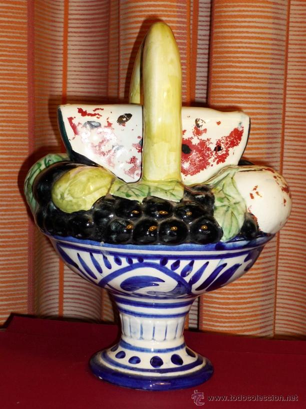 Antig&uuml;edades: BOTIJO CON FRUTAS MUY ANTIGUO MANISES - Foto 1