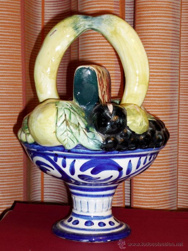 Antig&uuml;edades: BOTIJO CON FRUTAS MUY ANTIGUO MANISES - Foto 2