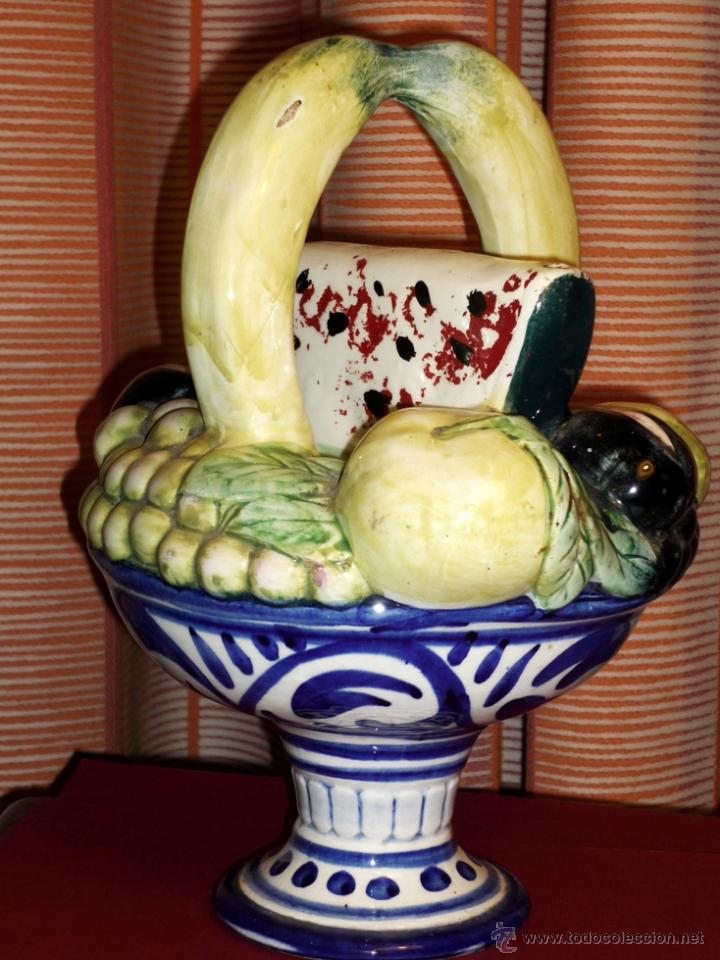 Antig&uuml;edades: BOTIJO CON FRUTAS MUY ANTIGUO MANISES - Foto 3
