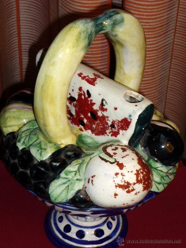 Antig&uuml;edades: BOTIJO CON FRUTAS MUY ANTIGUO MANISES - Foto 6