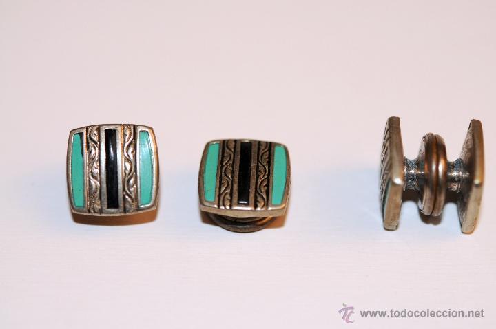 Antig&uuml;edades: GEMELOS EN ALPACA ESMALTADOS - Foto 2