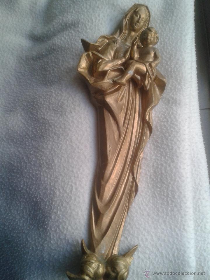 Antig&uuml;edades: Virgen con ni&ntilde;o en bronce mide 29 cms - Foto 1