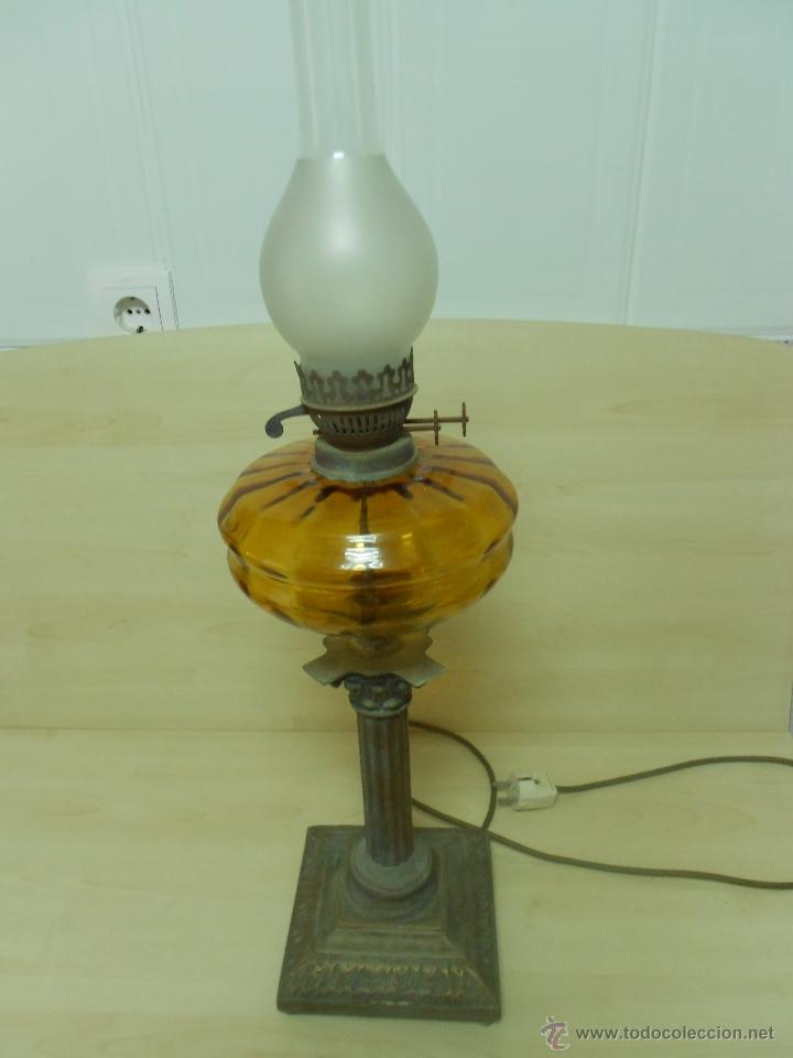 Antig&uuml;edades: QUINQUE DE CRISTAL Y PEANA DE BRONCE - Foto 1