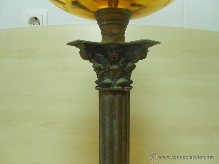 Antig&uuml;edades: QUINQUE DE CRISTAL Y PEANA DE BRONCE - Foto 3