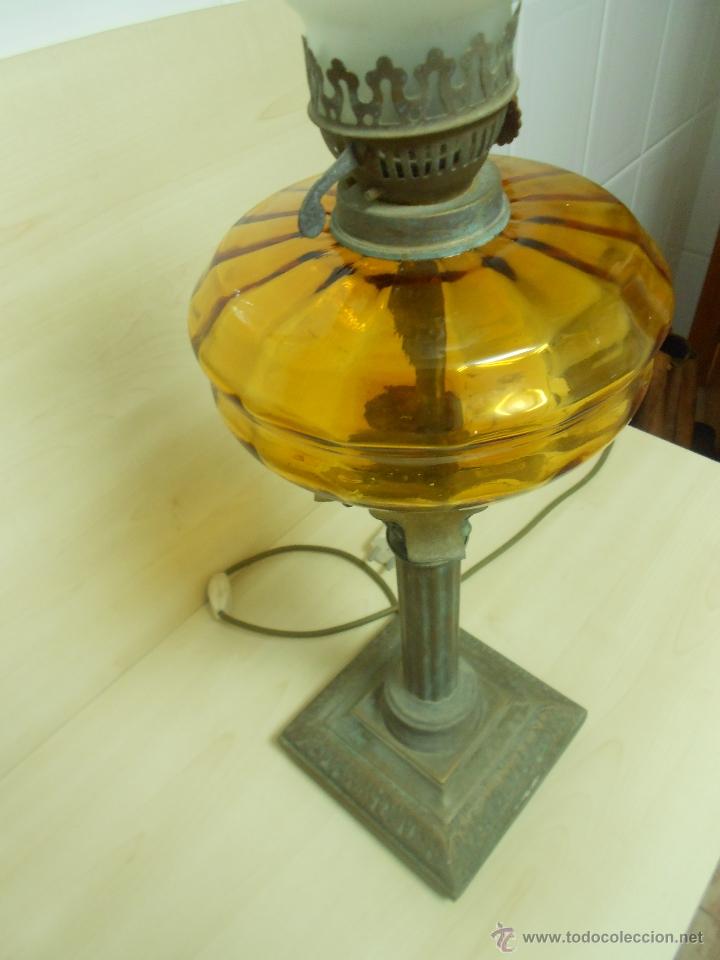 Antig&uuml;edades: QUINQUE DE CRISTAL Y PEANA DE BRONCE - Foto 6
