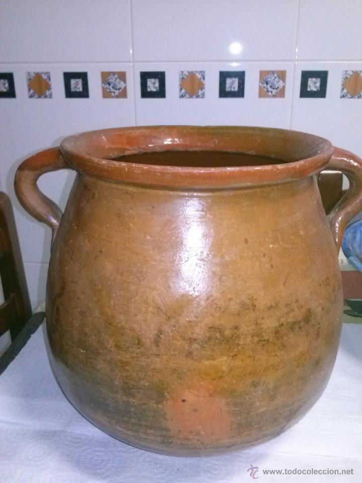 Antig&uuml;edades: antigua olla de barro, vidriada - Foto 1