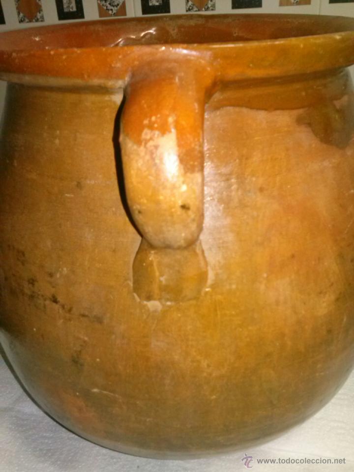 Antig&uuml;edades: antigua olla de barro, vidriada - Foto 4