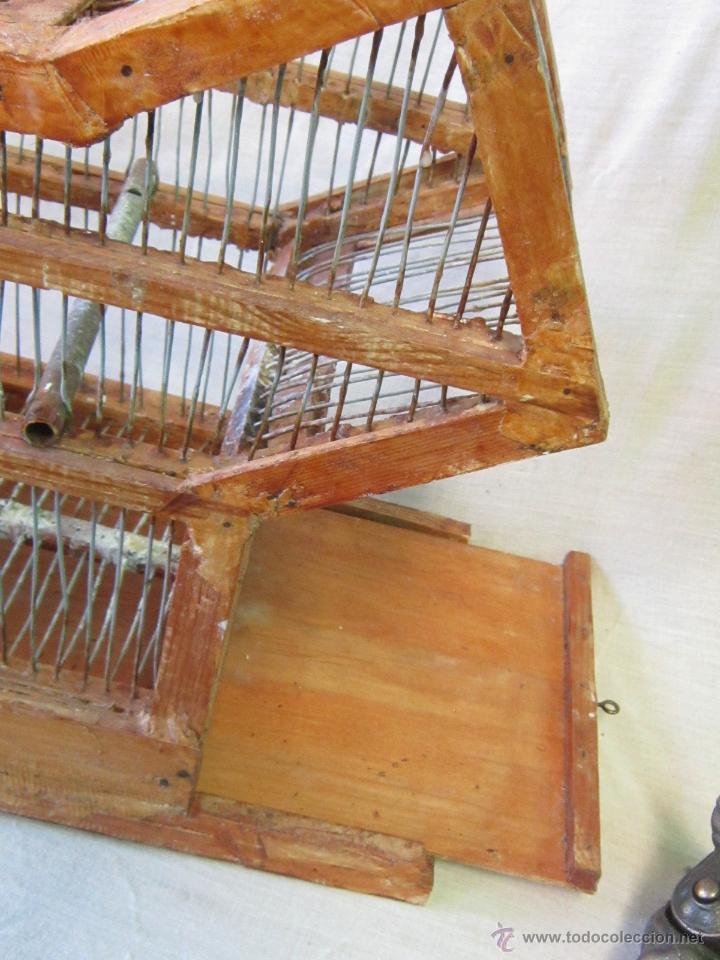 Antig&uuml;edades: JAULA DE MADERA Y ALAMBRES - Foto 3