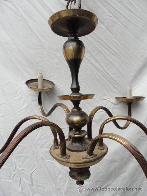 Antig&uuml;edades: L&Aacute;MPARA DE TECHO CON 6 BRAZOS. - Foto 2