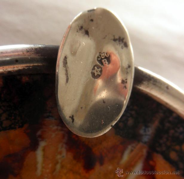 Antig&uuml;edades: BANDEJA PLATA SELLADA ESMALTADA - Foto 3