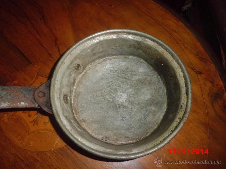 Antig&uuml;edades: ANTIGUA SARTEN DE COBRE CON EL MANGO DE HIERRO - Foto 4