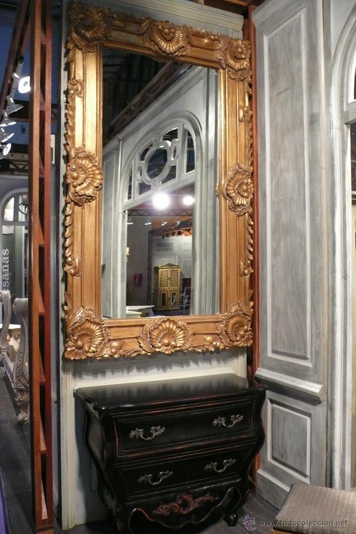 Antig&uuml;edades: Marco.Talla en madera.Espejo - Foto 1