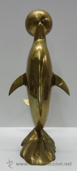Antig&uuml;edades: DELFIN - FIGURA EN LATON - Foto 4