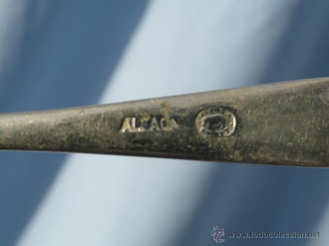 Antig&uuml;edades: PARTE DE UNA CUBERTERIA DE ALPACA. CON MARCAS. - Foto 5