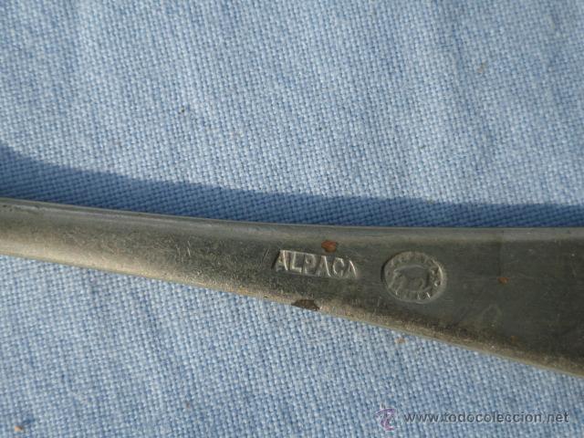Antig&uuml;edades: PARTE DE UNA CUBERTERIA DE ALPACA. CON MARCAS. - Foto 6