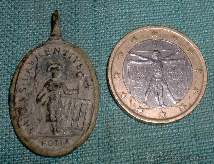 Antig&uuml;edades: Medalla de Inmaculada y san Lorenzo - Foto 1