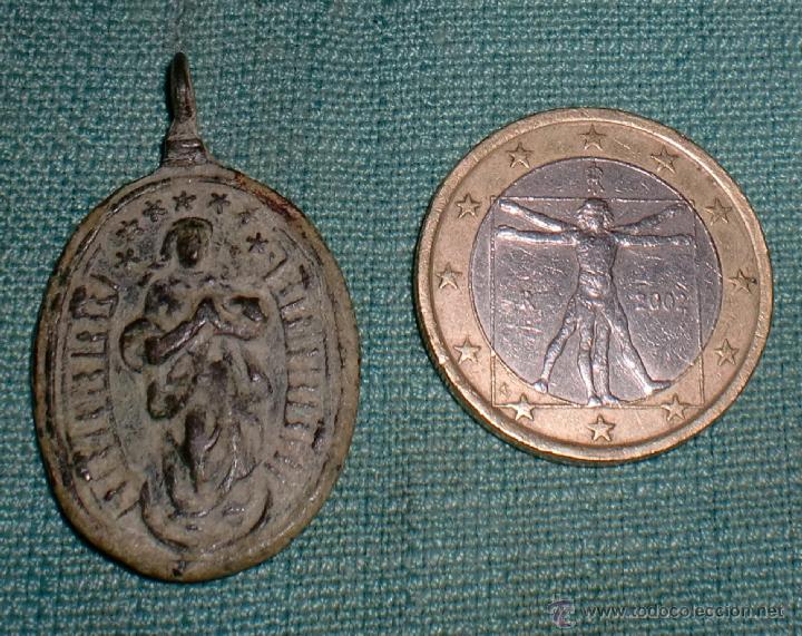 Antig&uuml;edades: Medalla de Inmaculada y san Lorenzo - Foto 2