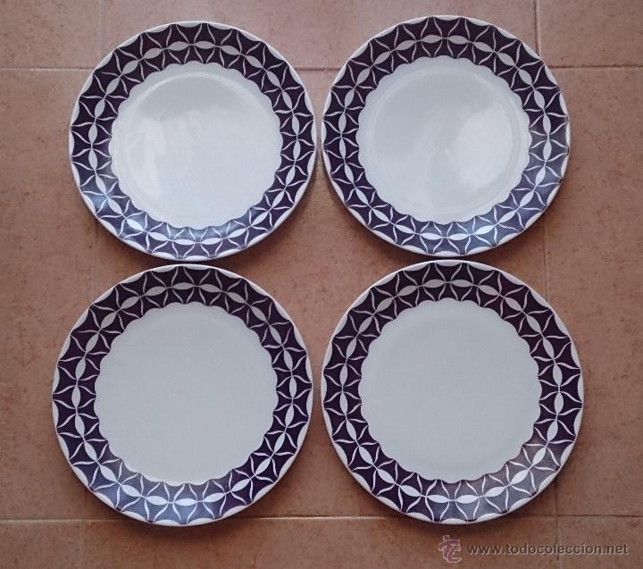 Antigüedades: Lote de cuatro platos antiguos en porcelana CASTRO GALICIA . - Foto 1 - 41183770