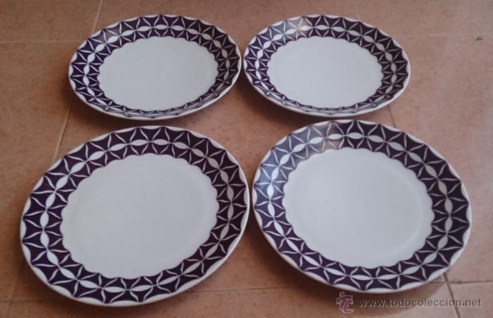 Antigüedades: Lote de cuatro platos antiguos en porcelana CASTRO GALICIA . - Foto 2 - 41183770