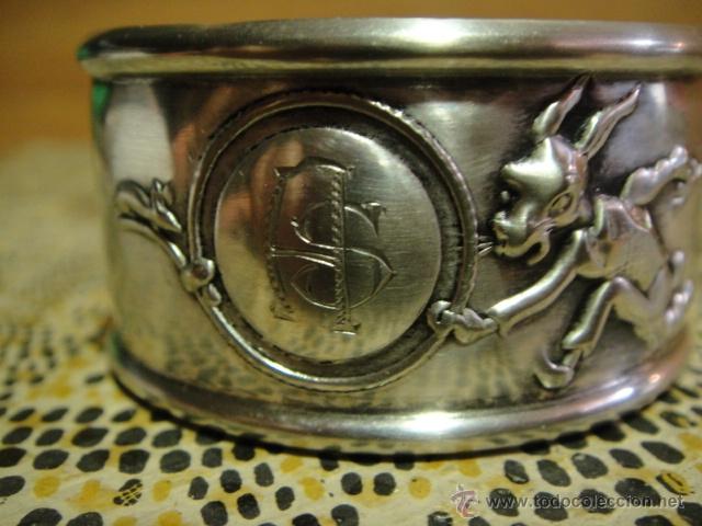 Antig&uuml;edades: antiguo estuche para bebe de alpaca plateada - Foto 8