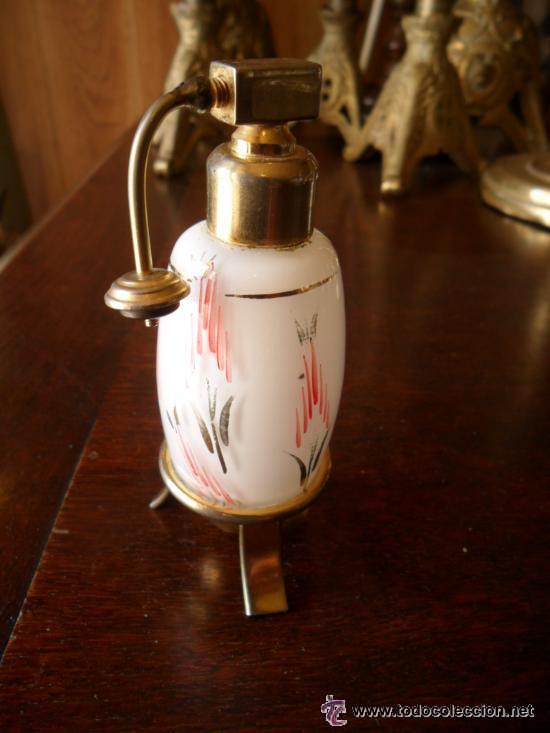 Antig&uuml;edades: PERFUMADOR DE OPALINA DECORADO A MANO - ANTIGUO - Foto 1