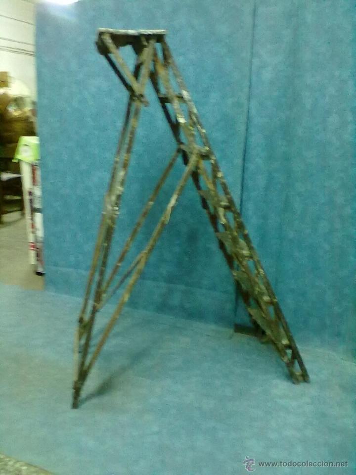 Antig&uuml;edades: ESCALERA DE BIBLIOTECA ESCALERA DE PINTOR - Foto 2