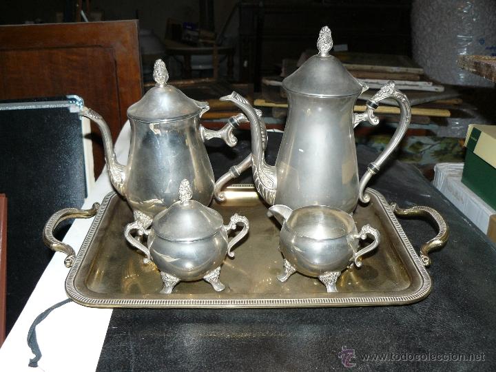 Antig&uuml;edades: ANTIGUO JUEGO DE CAFE EN ALPACA - Foto 1