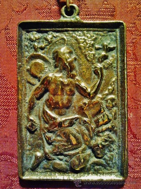 Antig&uuml;edades: Antigua placa devocional de bronce de San Jer&oacute;nimo. S. XVII. - Foto 2