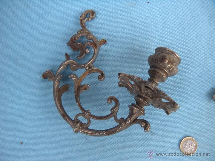 Antig&uuml;edades: ANTIGUO APLIQUE CANDELERO DE PARED. QUEBRADO. - Foto 3