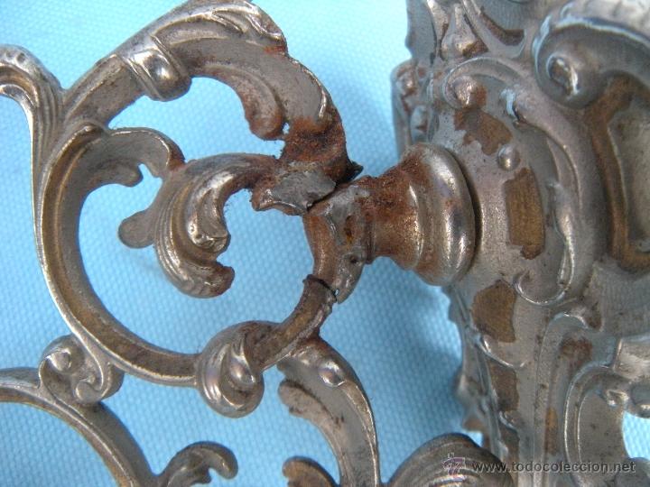 Antig&uuml;edades: ANTIGUO APLIQUE CANDELERO DE PARED. QUEBRADO. - Foto 4