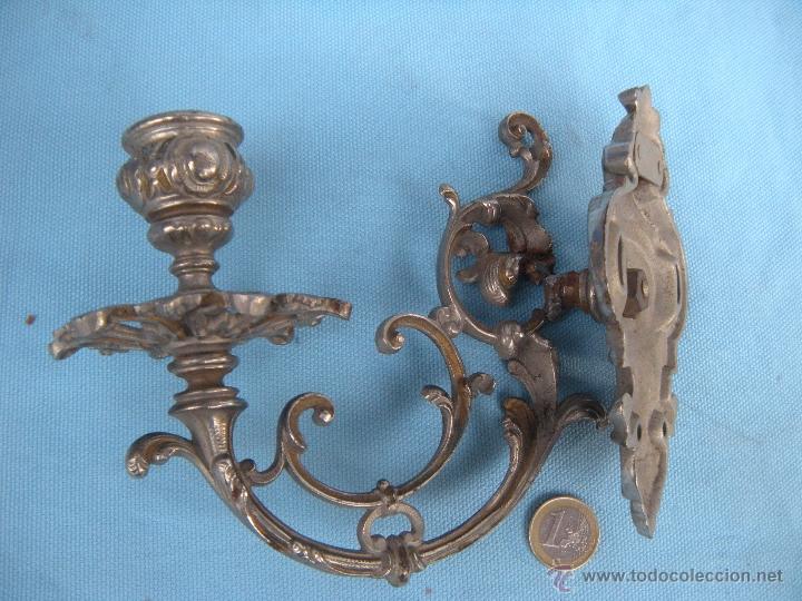 Antig&uuml;edades: ANTIGUO APLIQUE CANDELERO DE PARED. QUEBRADO. - Foto 5