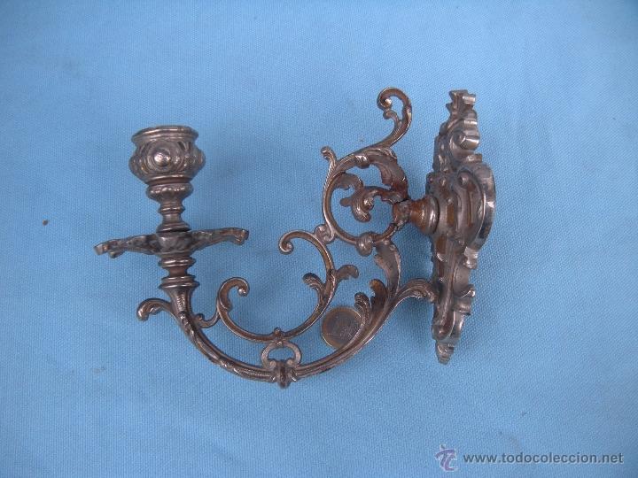 Antig&uuml;edades: ANTIGUO APLIQUE CANDELERO DE PARED. QUEBRADO. - Foto 7