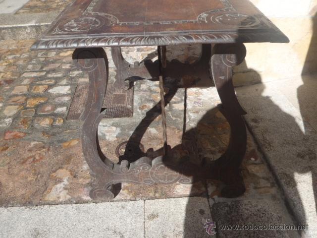 Antig&uuml;edades: MESA DE LIRA TALLADA 64 X 95 - Foto 3