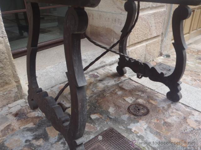 Antig&uuml;edades: MESA DE LIRA TALLADA 64 X 95 - Foto 4