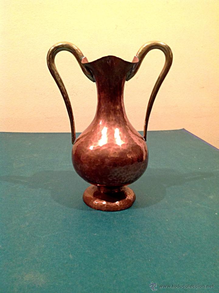Antig&uuml;edades: Antigua Jarra De Cobre Dos Brazos Bronce - Foto 1