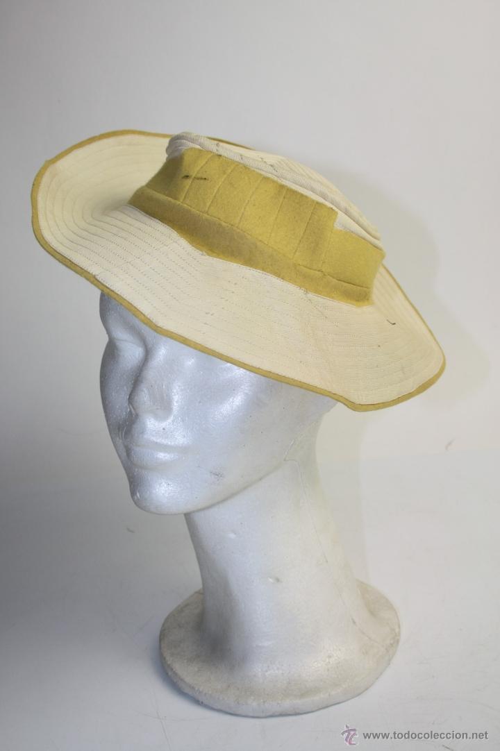 Antig&uuml;edades: SOMBRERO DE SE&Ntilde;ORA EN FIELTRO Y ALGOD&Oacute;N, A&Ntilde;OS 50 - Foto 1