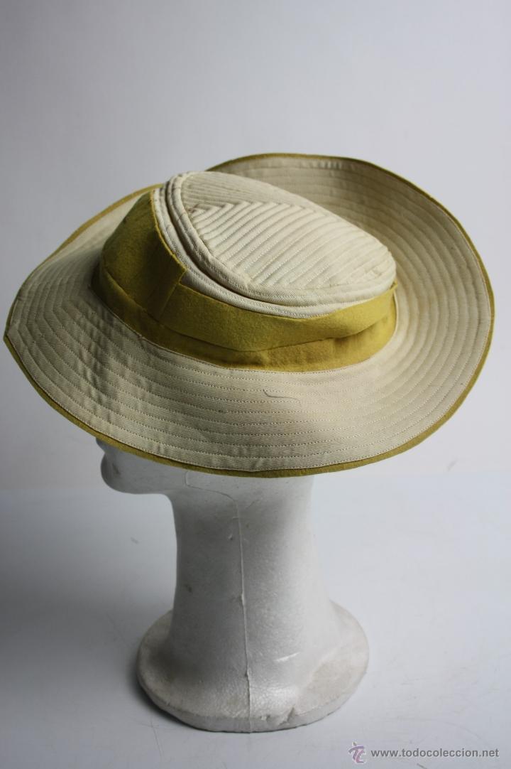 Antig&uuml;edades: SOMBRERO DE SE&Ntilde;ORA EN FIELTRO Y ALGOD&Oacute;N, A&Ntilde;OS 50 - Foto 2