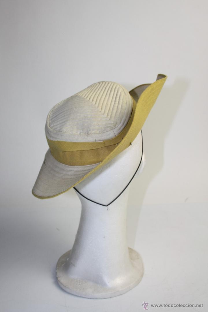 Antig&uuml;edades: SOMBRERO DE SE&Ntilde;ORA EN FIELTRO Y ALGOD&Oacute;N, A&Ntilde;OS 50 - Foto 3