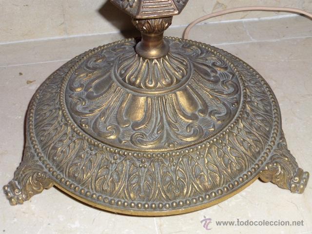 Antig&uuml;edades: ANTIGUO PIE DE LAMPARA DE BRONCE - Foto 3