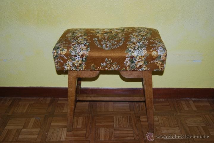 Antig&uuml;edades: ANTIGUO TABURETE DE MADERA - ASIENTO - PIANO - Foto 2