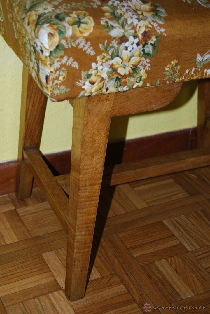 Antig&uuml;edades: ANTIGUO TABURETE DE MADERA - ASIENTO - PIANO - Foto 4