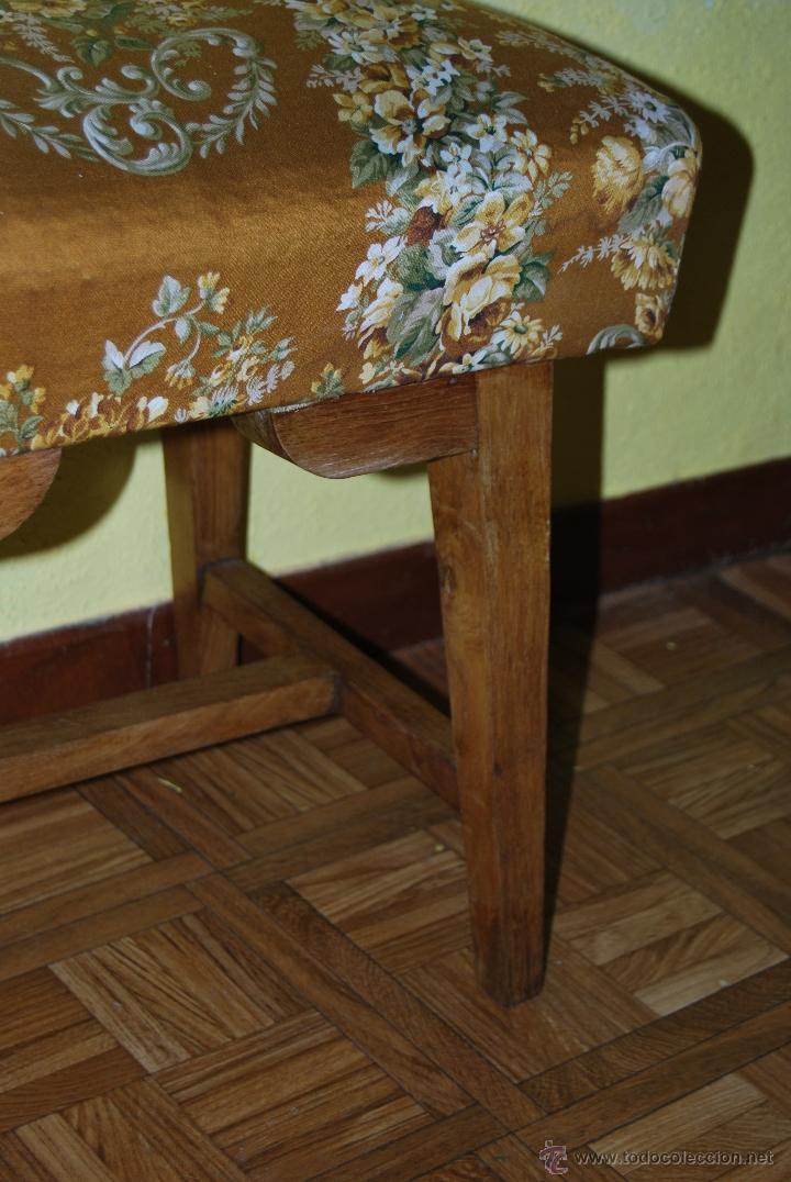 Antig&uuml;edades: ANTIGUO TABURETE DE MADERA - ASIENTO - PIANO - Foto 5