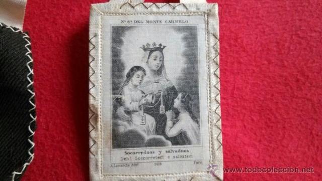 Antig&uuml;edades: ANTIGUO ESCAPULARIO NUESTRA SE&Ntilde;ORA DEL MONTE CARMELO - Foto 1