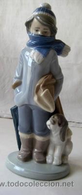 Antig&uuml;edades: NI&Ntilde;O CON PERRO. LLADR&Oacute;. 1983 - Foto 1